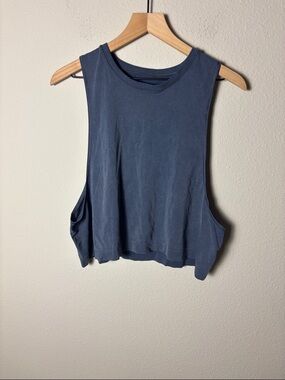 Athleta Mineral Wash Crop Tank Top Blue S/530547